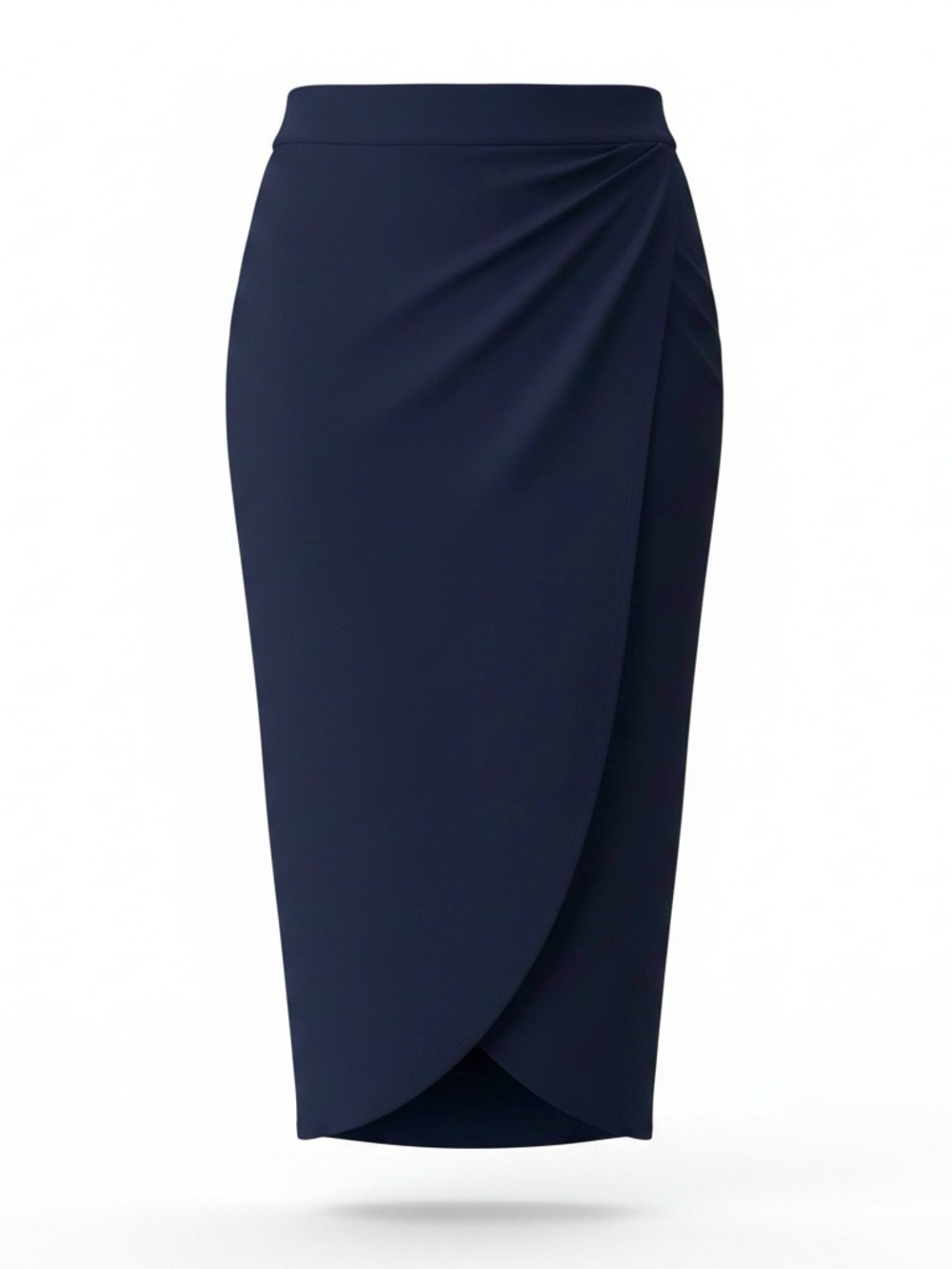Banana Republic Women's Navy Faux Wrap-Front Midi Skirt Size 0